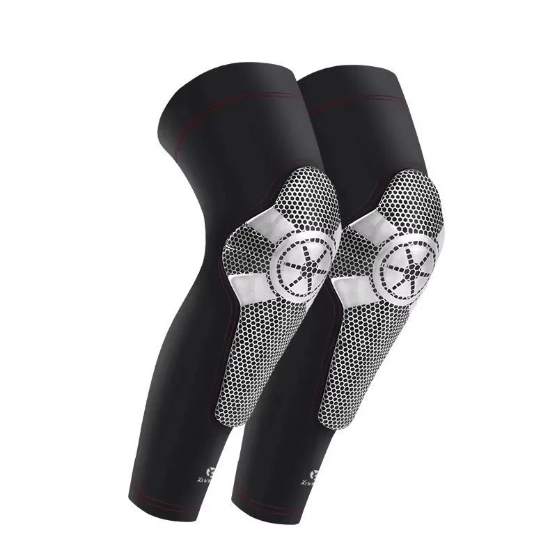 Kuangmi 1 Pair Knee Support Basketball Leg Sleeve Protector Sports Safety Knee Brace Pads Calf Support Compression Fitness Gym