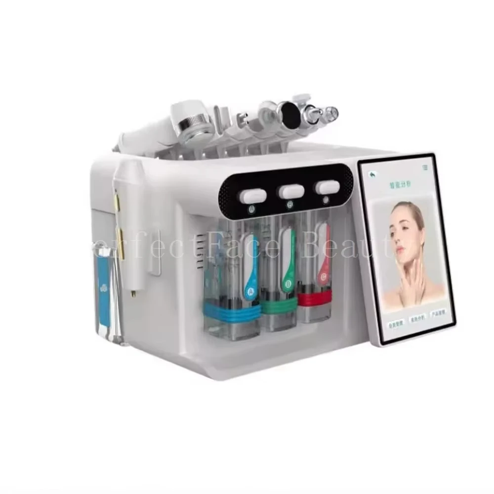 Machine 8 en 1 pour Peeling Facial à Jet d'Oxygène Hydra, Peeling Deep Books, Analyseur de Peau, Petite Bulle