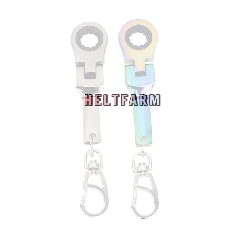 /HTF/10mm Ratchet Wrench Mini Shaped JDM Metal Racing Keychain Key Chain Ring Keyring Adjustable Wrench Tools Creative