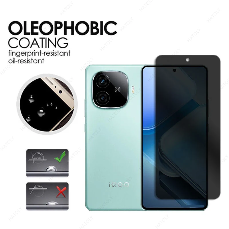 Privacy Screen Protector For vivo iQOO Z9 China Glass For iQOO Z9 Turbo Anti-spy Glass Camera Lens Protector For vivo Y200 GT