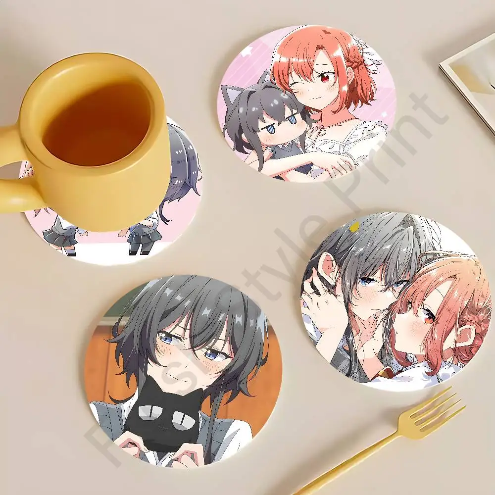 

Manga W-Whisper Me a Love Song Round Wooden Coasters For Cute Design Suitable for Drinks Tea,Coffee Home Perfect Gift