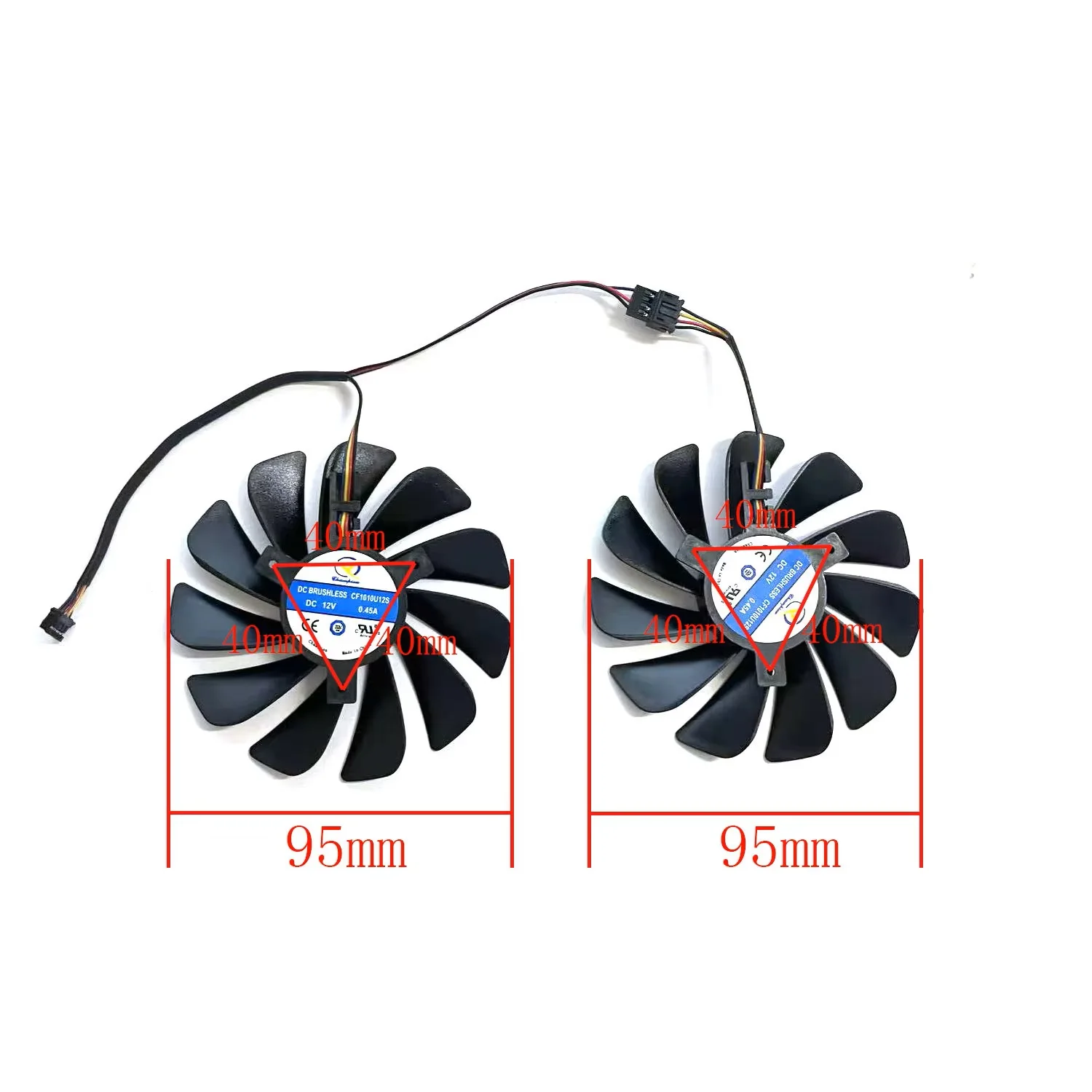 95MM 4PIN CF1010U12S RX5700XT GPU Fan For POWERCOLOR Radeon RX5600XT 5700 5700XT Red Dragon V2 Graphics Card Replacement Fan