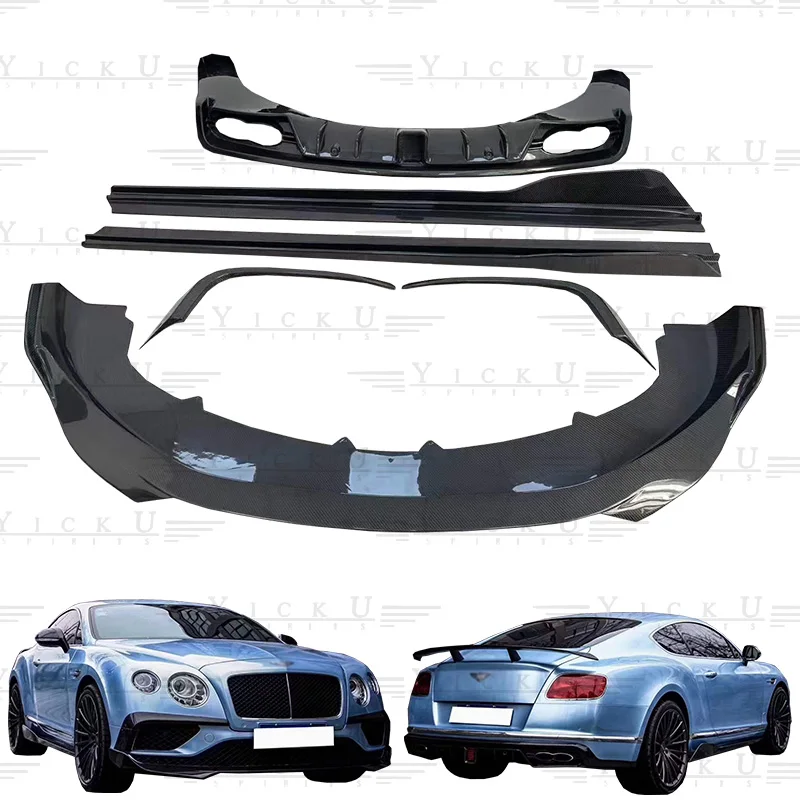 High quality ST carbon fiber body kit front lip side skirt rear lip spoiler 15-17 suitable for Bentley Continental GT