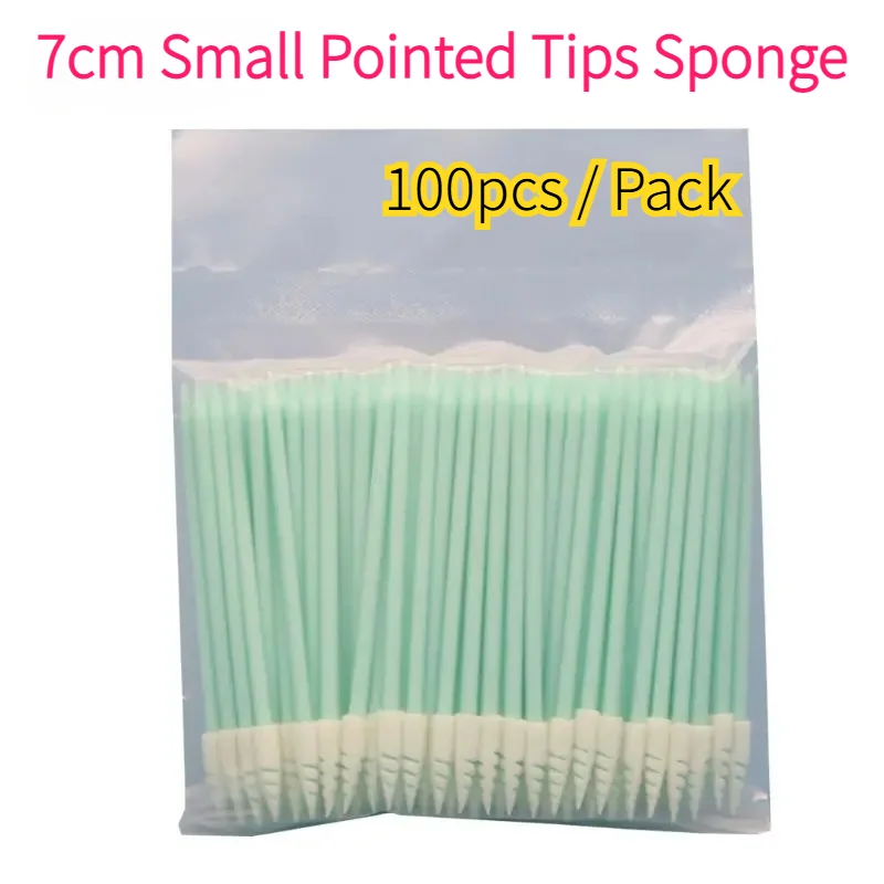 100Pcs/Pack Small Pointed Tips Sponge Cleaning Swab Lint Dust Free Stick for PCB Board Printer Print Head Electronics Small Area