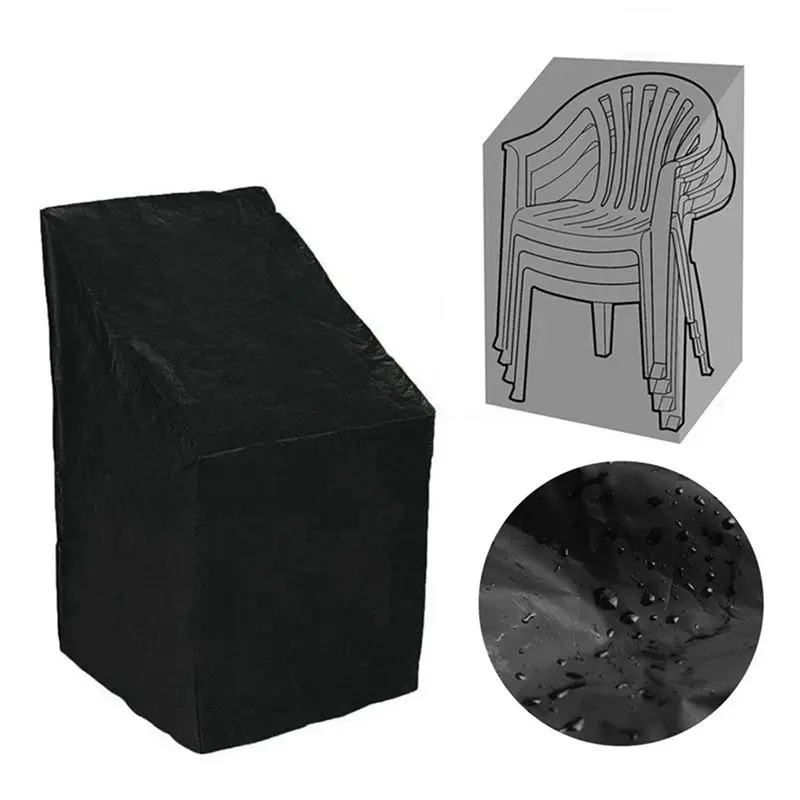 A12E-Outdoor Garden Yard Chair Cover Stacking Outdoor Chair Cover Waterproof Rain Snow Dust Wind-Proof Anti-UV Chair Covers