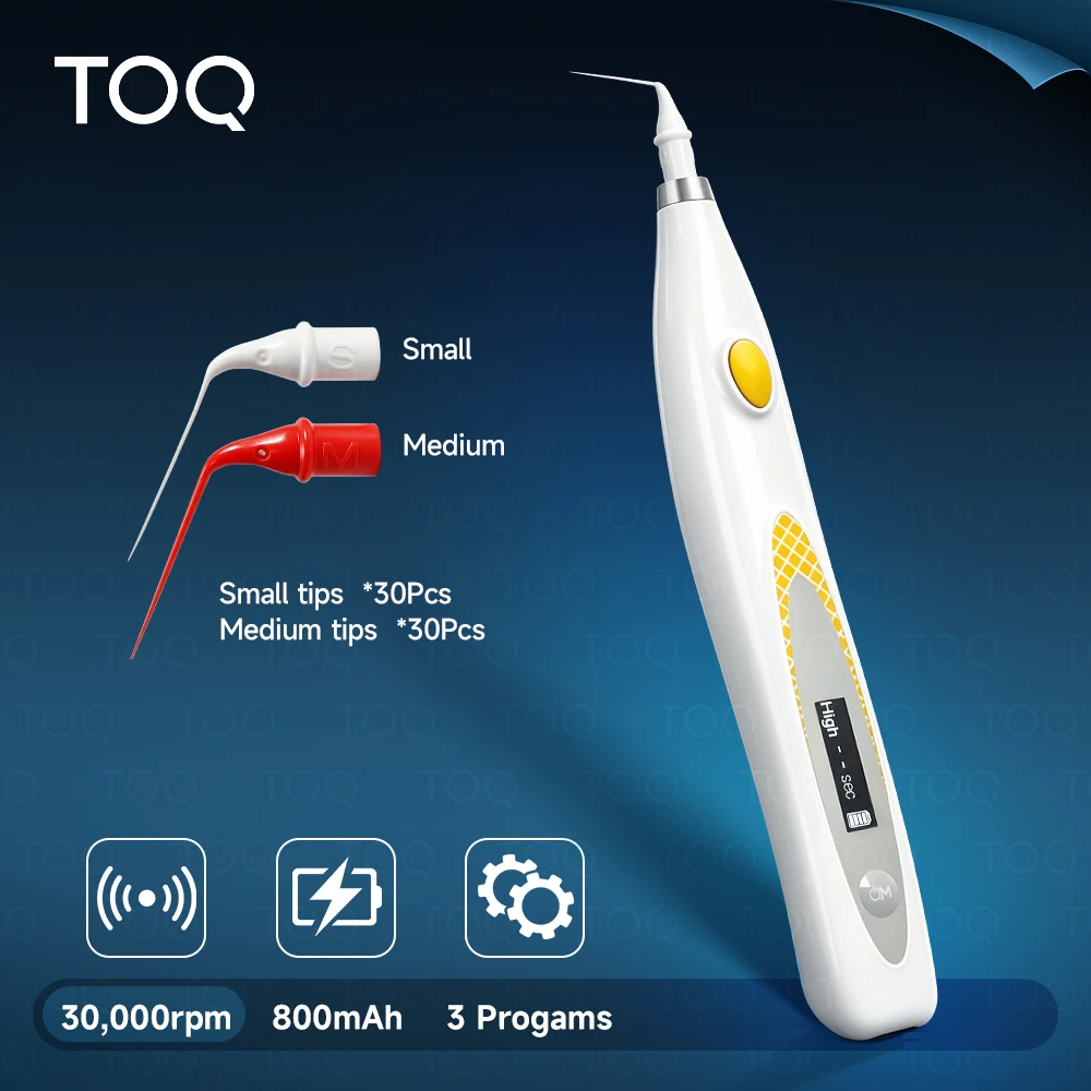 Dental Endo Sonic Activator TOP ACTIVATOR Endodontic Irrigator Handpiece with 60pcs Flexible Tips 3 Modes Root Canal Cleaning