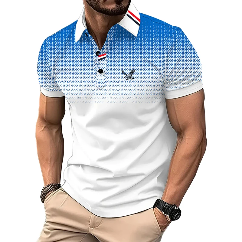 Polo à revers à manches courtes pour hommes, vêtements de sport, mode décontractée, été