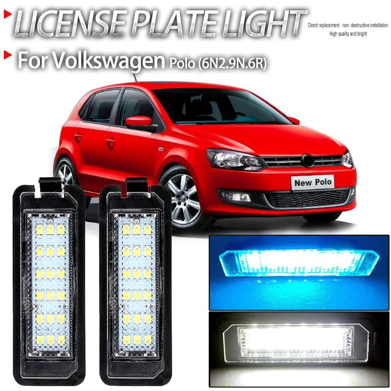 2 stücke Auto Led Lampe Anzahl Kennzeichen Lichter Für Volkswagen VW Polo 2000-2005 2006 2007 2008 2009 2010 2011 2012 2013 2014