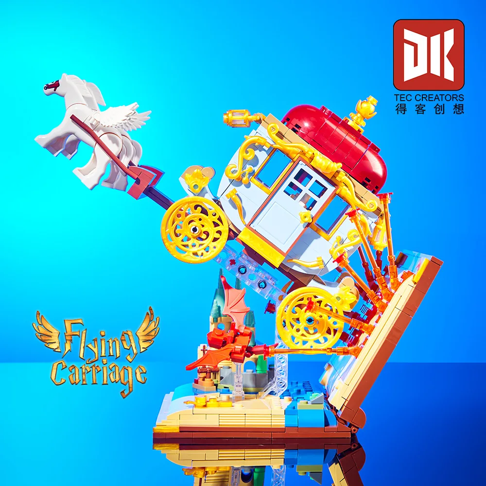 ของเล่นตัวต่อ MOC Idea โรงเรียนเวทมนตร์ รถม้าบิน ชุดประกอบแบบ DIY ของเล่นสำหรับเด็กผู้ชาย ชุดของขวัญคริสต์มาส มีสินค้าในสต็อก