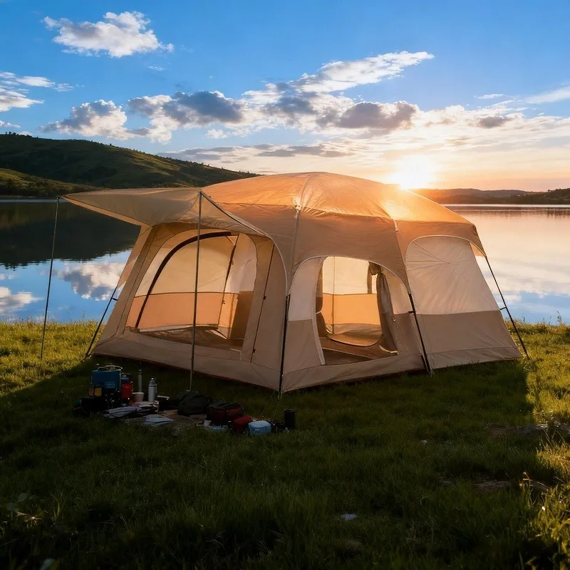 Wholesale 2026 New Waterproof Oxford Outdoor Camping Tent 4-6P Glamping: OEM/ODM | Custom Color/Size/Logo | Factory Direct