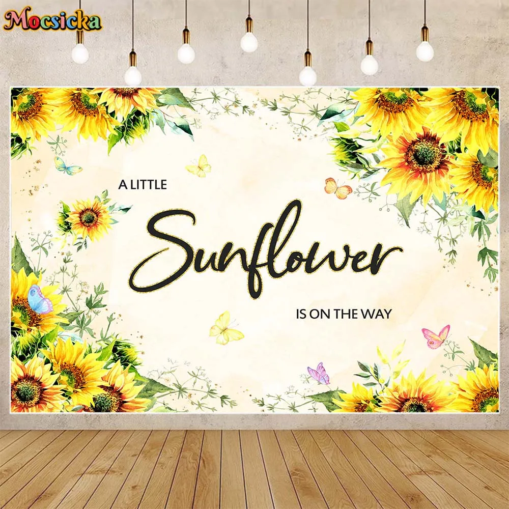 

Mocsicka Baby Shower Backdrop A Little Sunflower Is On The Way Photo Backgrounds Newborn Welcome Party Decor Custom Banner Props