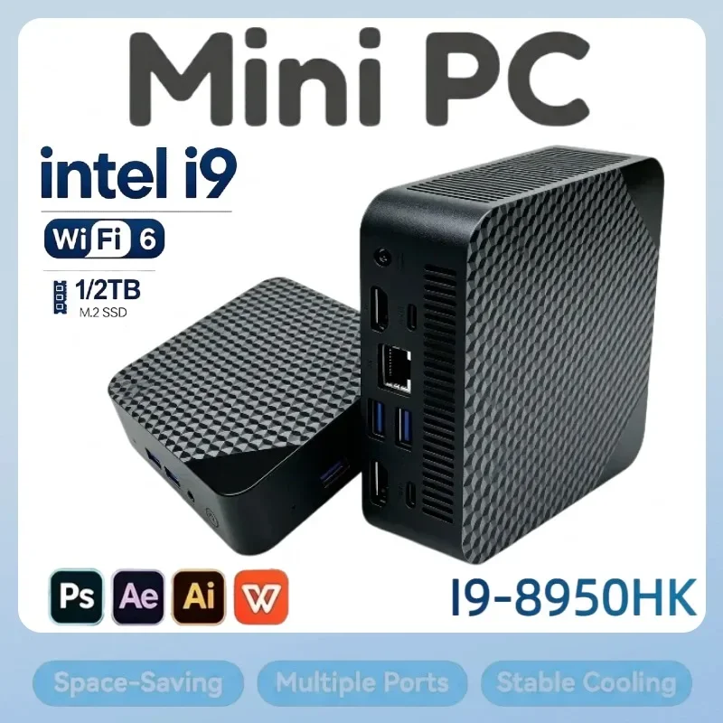 High Performance  New Mini Compact Slim Core i9-8950HK Laptop 16GB RAM 1TB/2TB SSD 4K HD WiFi6 BT5.2 Daily Notebook