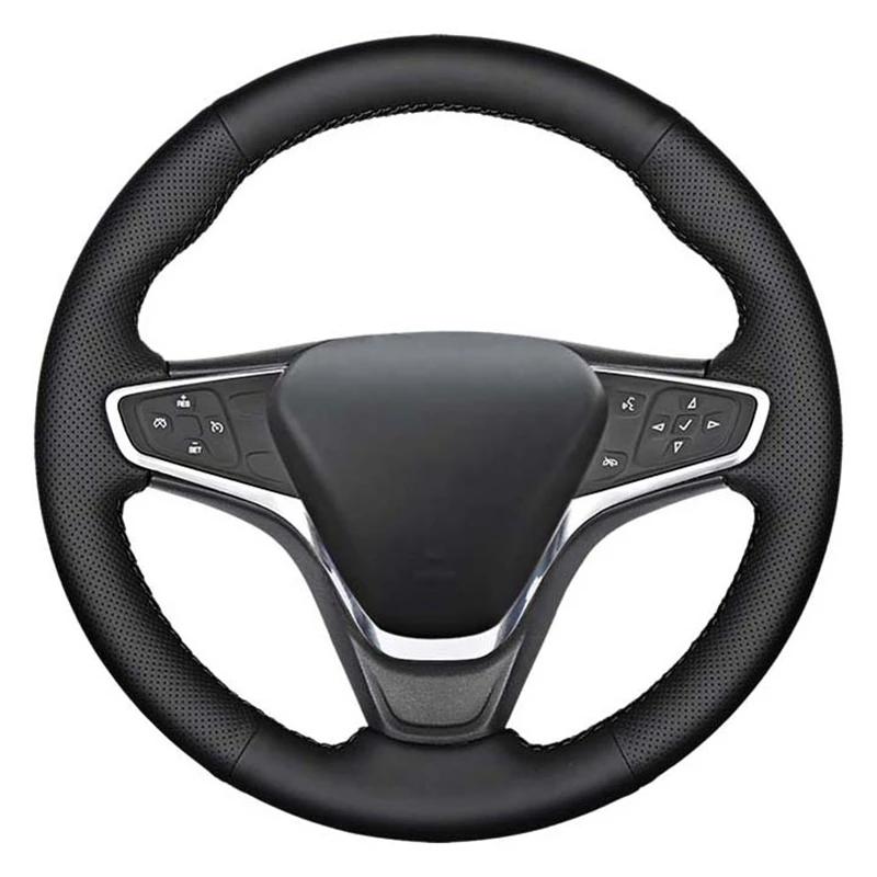 Car Steering Wheel Cover Black Microfiber Leather For Chevrolet Malibu XL 2015-2019 Equinox 2017-2019 Opel Ampera-E 2017-2019