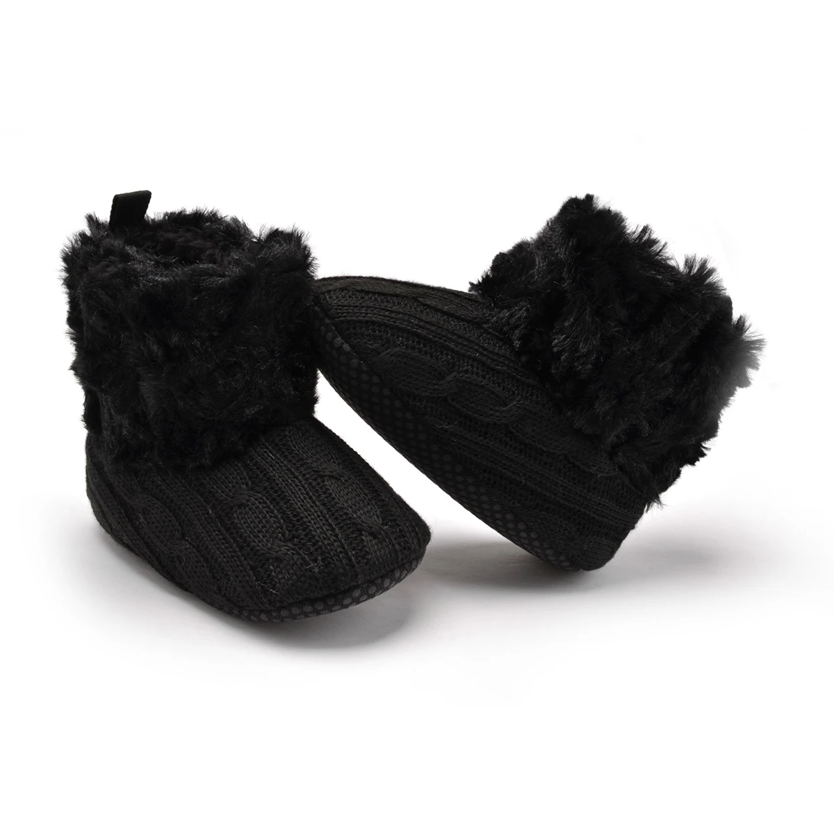 

Baby 0 6 Months Winter Warm Knitted Crib Boots Soft Non Sole Infant Toddler Prewalker Shoes Cotton Booties for Cold