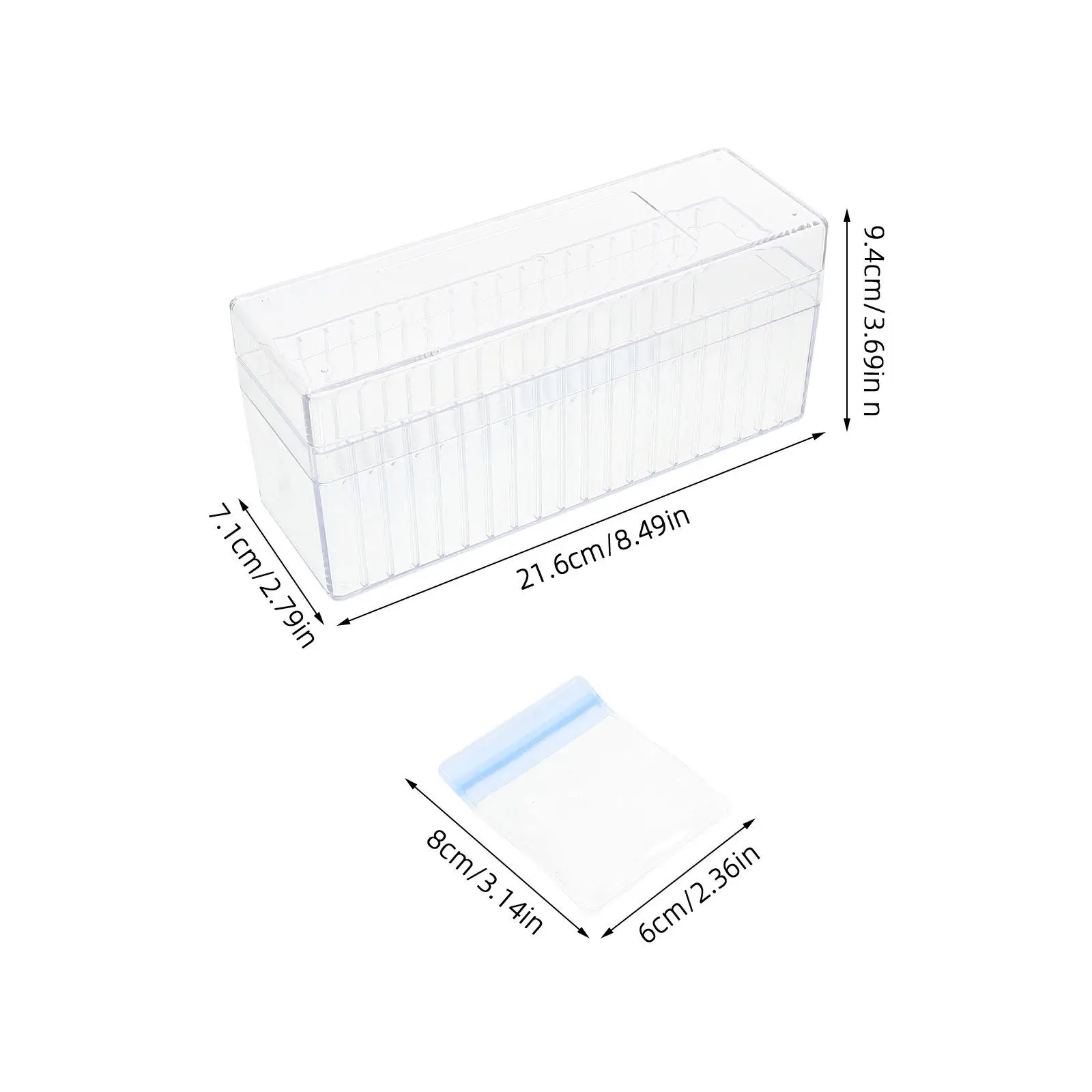 1Set Clear Acrylic Jewelry Storage Box Portable Organizer Anti-Tarnish PVC Bags for Earrings Rings Necklaces Jewelry Display