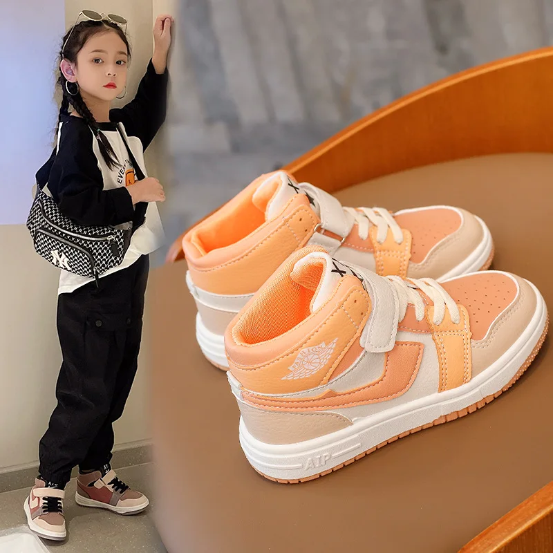 2024 New Children Casual Shoes Four Seasons Kids Single Sneaker Basketball Sports Shoes Boys Girls Sneaker Board Shoes