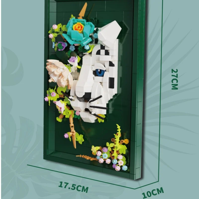 Preserved Flower Picture Frame Bricks Artificial Flower Sunflower Snow Leopard Lion Shark Decor Ornaments Wall Hanging Toy Gift