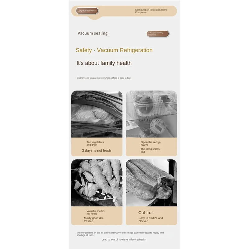 A74G- آلة ختم الأكياس حفظ الطعام الطازجة المنزلية القابلة لإعادة الشحن آلة تغليف المواد الغذائية الصغيرة