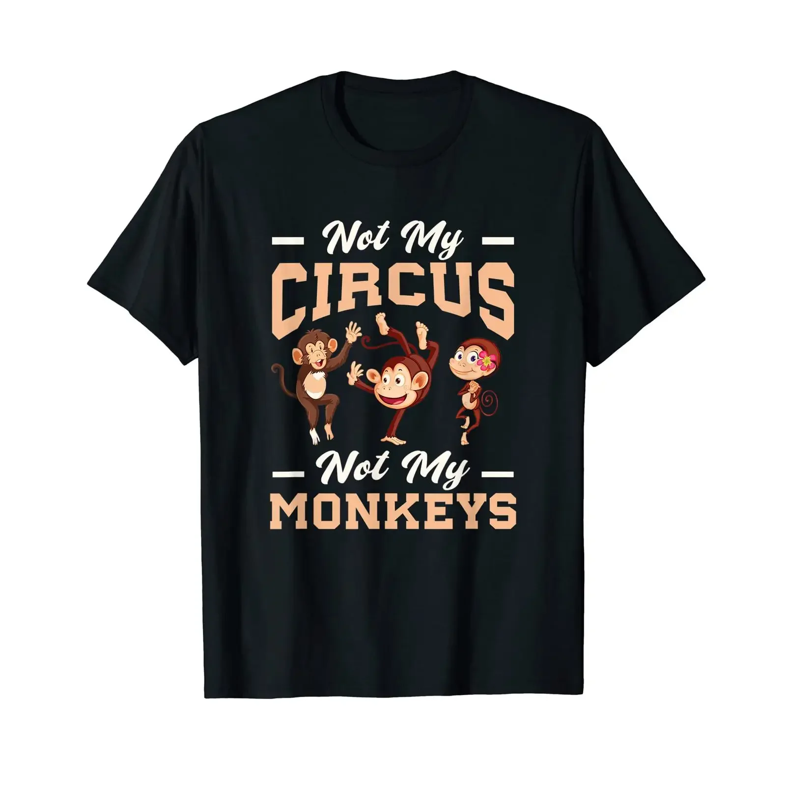 Not My Circus Monkey T Shirt vintage Washed Top For Everyday Wear Versatile fashion Breathable Soft Casual Comfortable