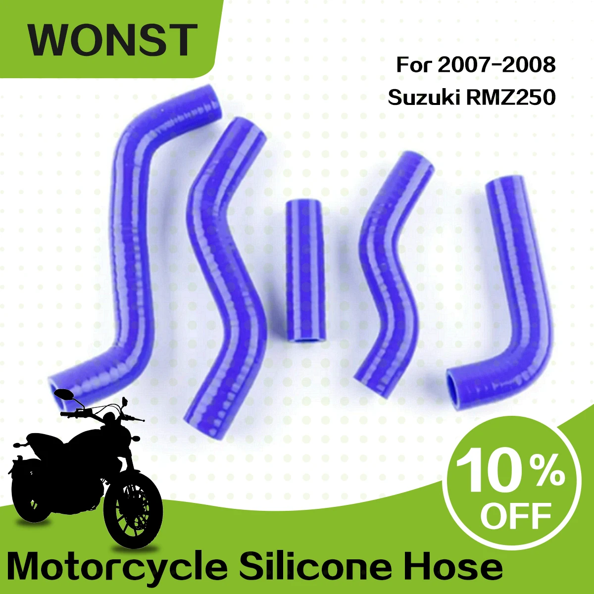 

For 2007 2008 Suzuki RMZ250 RMZ 250 Motorcycle Silicone Radiator Coolant Hose Pipe Kit