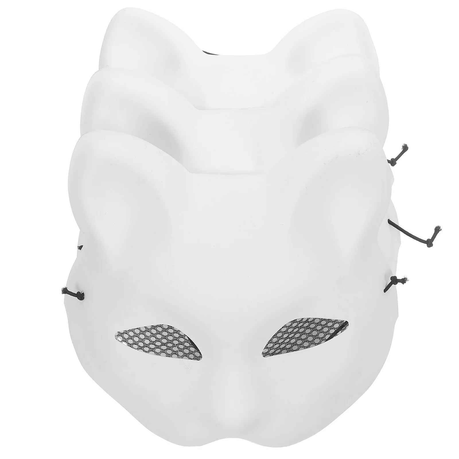 

3 Pcs Fox Mask Halloween Masks DIY Blank For Painting Masquerade White Embryo Pvc Party Man Craft Blanks