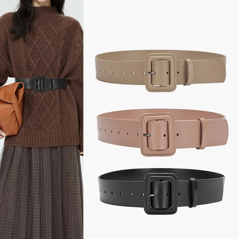 Plus-size Wide Leather Designer Fashion Waistband Multicolor Belt for Women