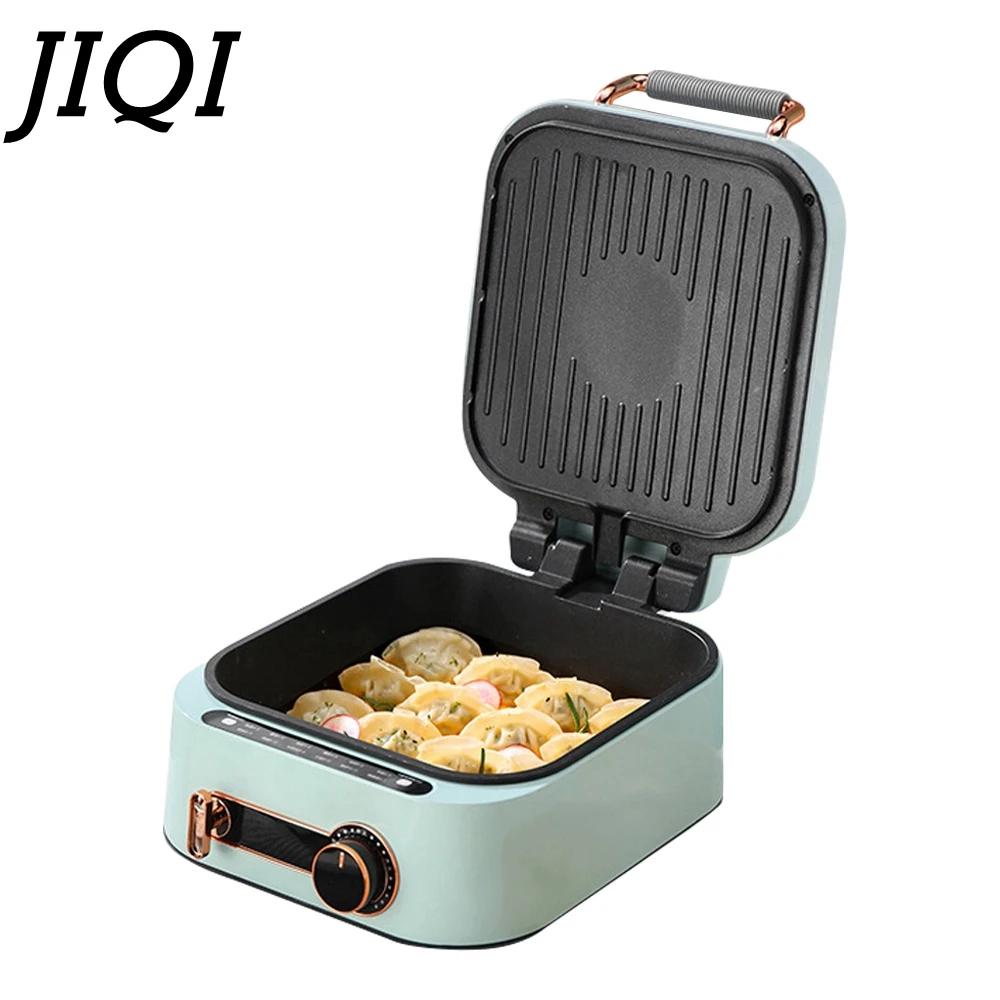 JIQI Household Baking Pan Electric Skillet Double-Sided Heating Pizza Pie Cooking Machine Crepe Pancake Maker BBQ Griddle 220V