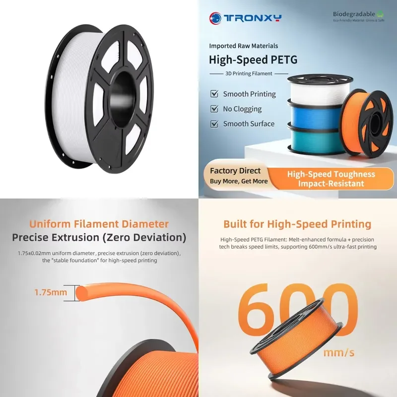 2026 hot sale PETG Filament 1.75mm 1KG High Strength 3D Printer Filament Tough & Durable FDM Filament for Functional Parts