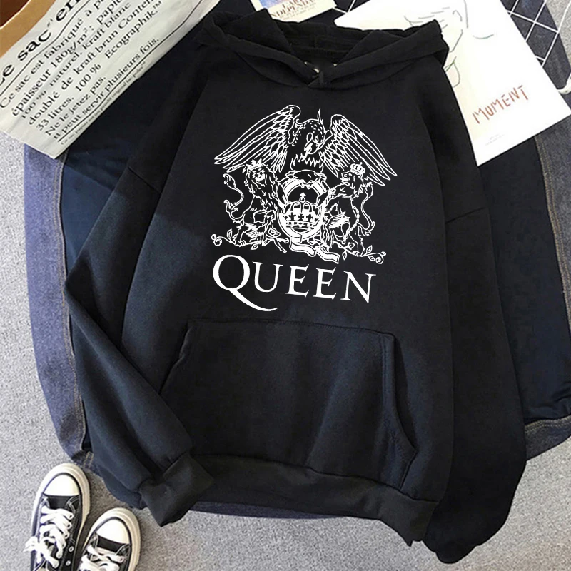 Hip Hop Queen Hoodies Men Fashion Hoodie Freddie Mercury Sweatshirt Women Sweats Boy Coats Rock Tracksuits Cartoons