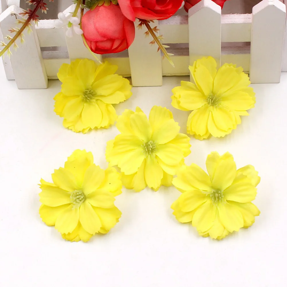 

50Pcs Simulation Plum Blossoms Durable DIY Handmade Crafts Scrapbooking Gift Bags Wedding Party Decoration Yellow