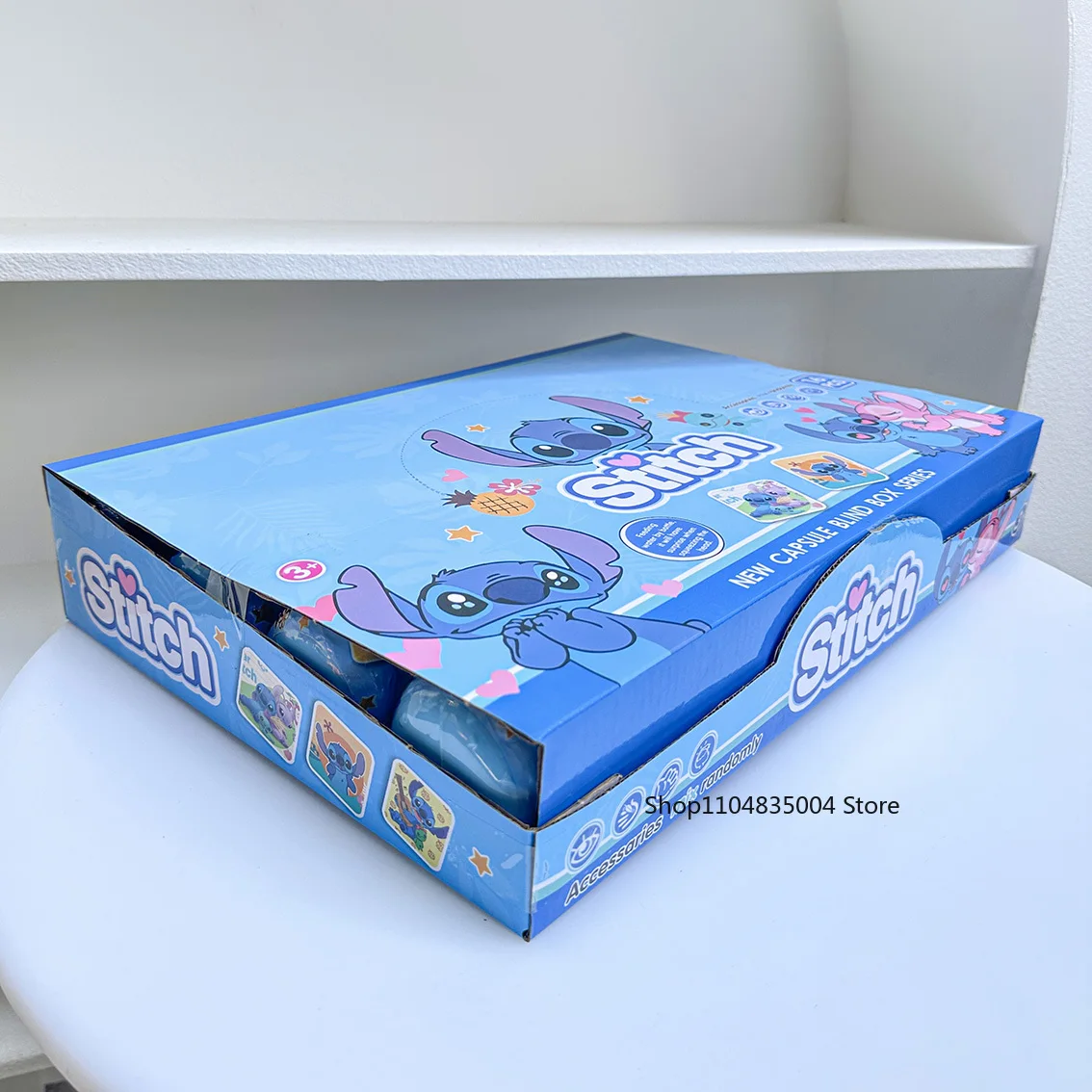 新しい16個入りKpop＆スティッチコレクションアクションフィギュアカプセルアニメブラインドボックスサプライズバックパックペンダントキーホルダーロープドールおもちゃ子供向けギフト