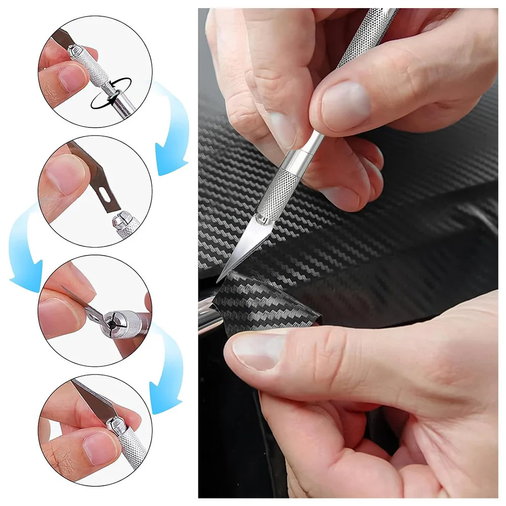 Carving Knife Set Vinyl Cutter Knife for Car Wrapping Window Tint Tools Craft Hobby Knife with Replacement Blades Wrap Cutter