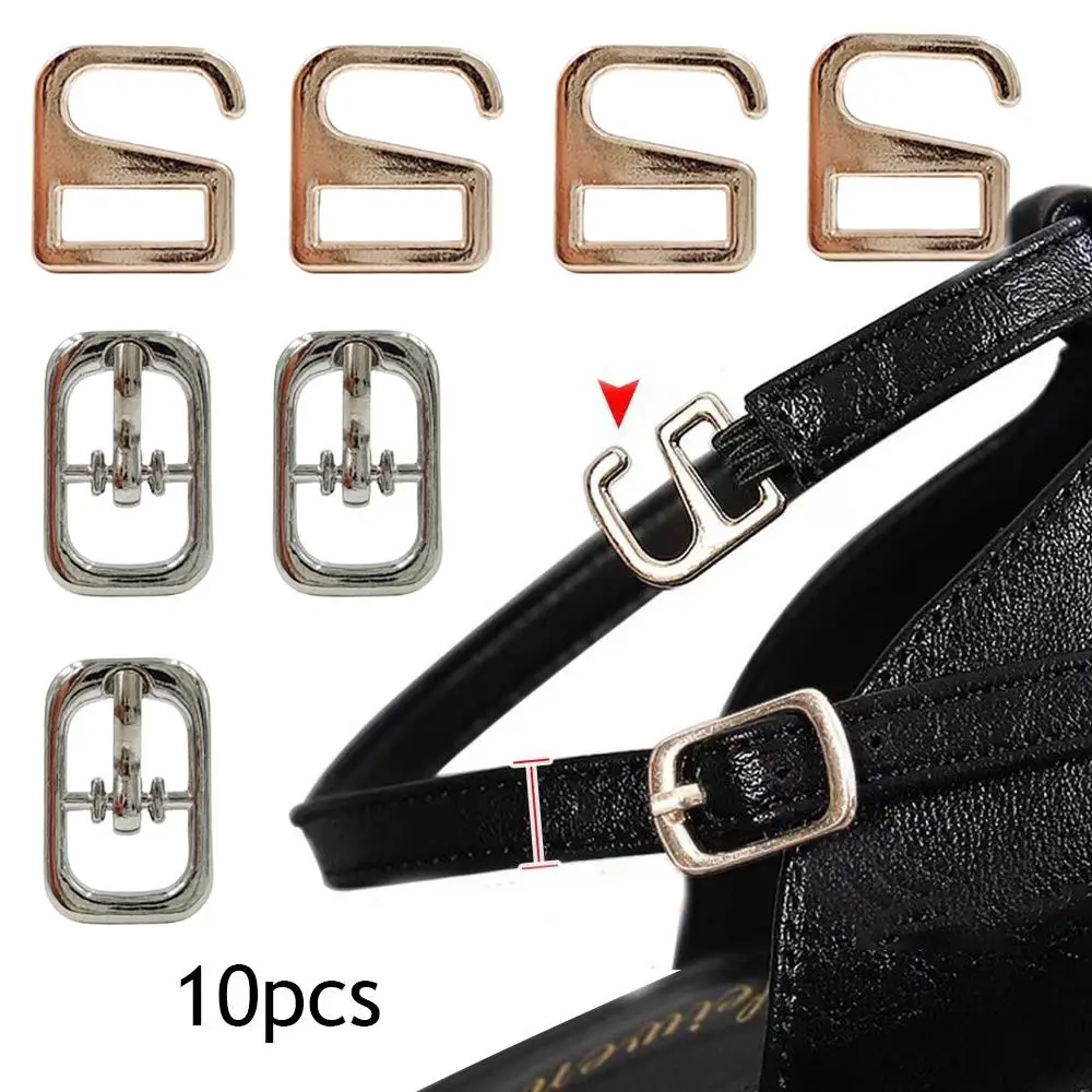 

Sandal High Heel Shoelace Buckle Pin Buckle Shoe Repair Shoelace Buckle Metal Nine-character Hook Summer Spring 10pcs/bag