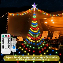 1pc 280 LED  USB Waterfall Tree Fairy Lights - 9 Drops, 3M Outdoor Garland Light  - 8 Modes Window Curtain Icicle Light For Xmas