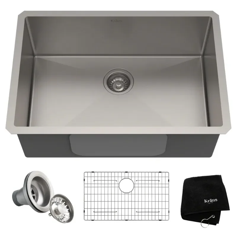 

28-inch 16 Gauge Undermount Single Bowl Stainless Steel Kitchen Sink