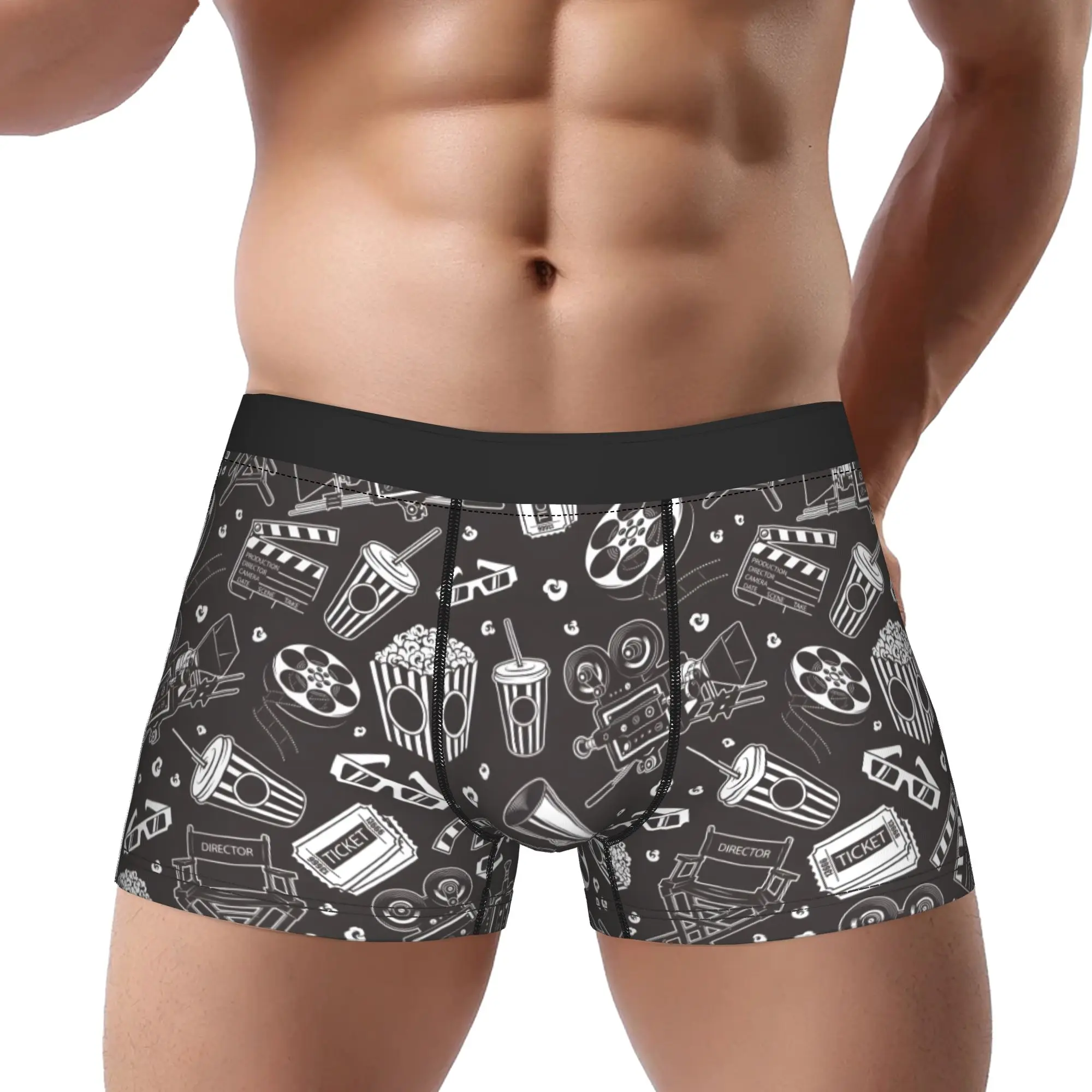 

1piece Popcorn Snack Motif Underpants Homme Panties Male Underwear Print Shorts