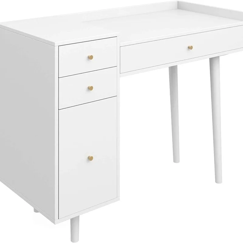 Cream simple style furniture dresser, bedroom study integrated cosmetic cabinet, high-end white paint cosmetic table storage
