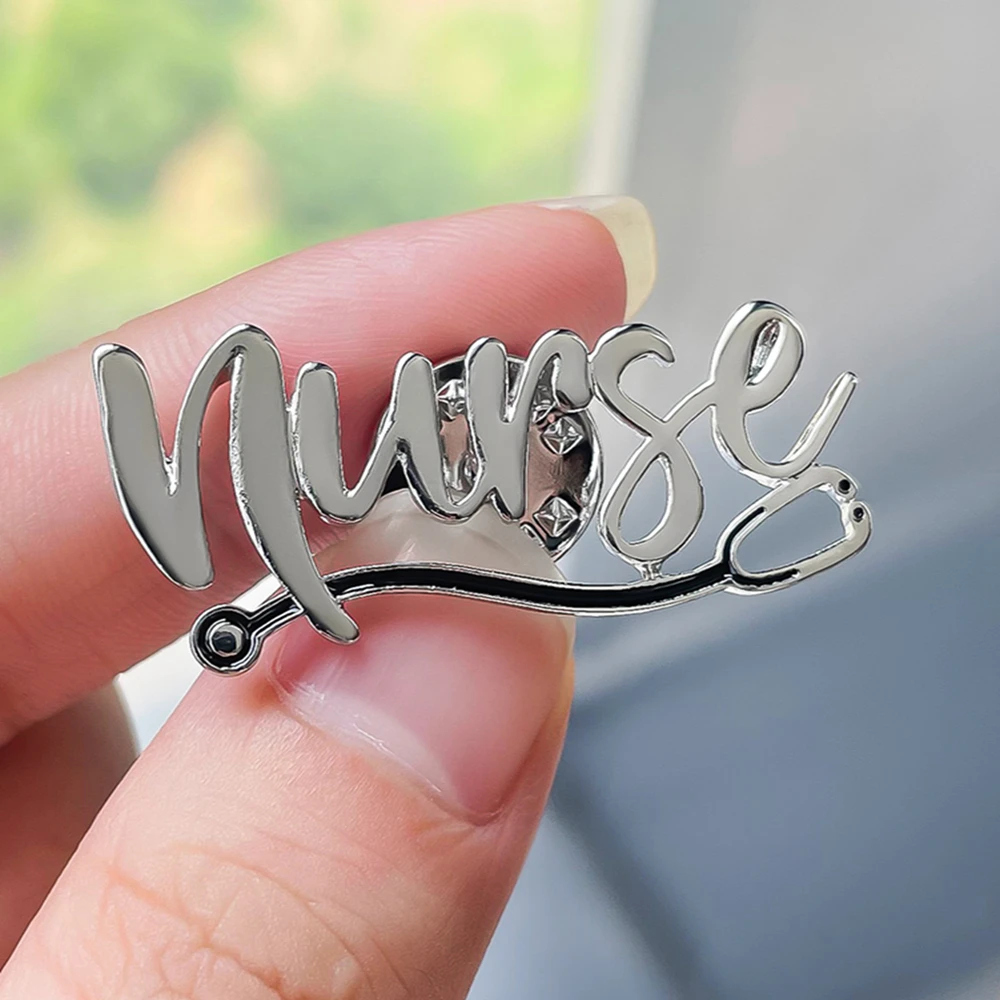 Catuni Creative Nurse Letters Medical Pin Brooch Stethoscope Beautiful Lapel Backpack Hat Badge Medicine Jewelry for Nurse Gifts