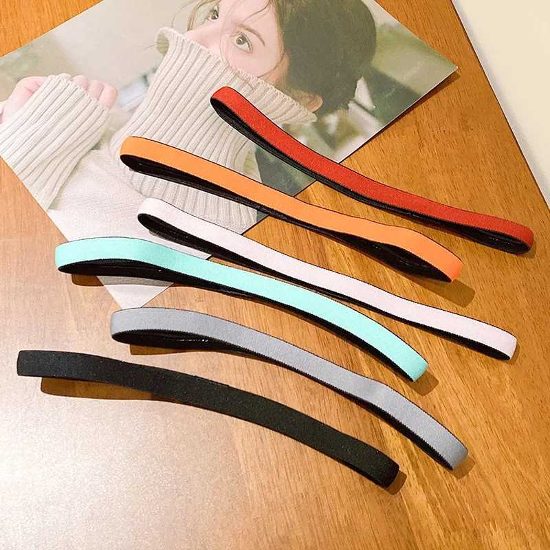 Sports Headbands for Women Men Elastic Sports Hairbands Non-Slip Thin Football Running Sweatbands Hair Accessories