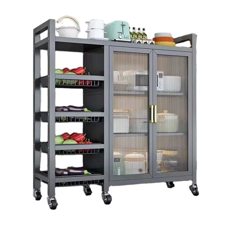 Multi-layer Kitchen Basket Vegetable Storage Rack Home Kitchen Cabinet Multi-functional Pot Rack with Wheels Kitchen Furniture