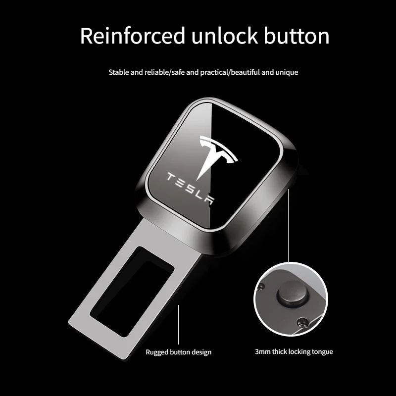 Geeignet für Tesla Modell Y/3/X Automotive Zinklegierung Galvanik Automotive Sicherheitsgurtverlängerung Sicherheitsgurt Schnalle Stecker