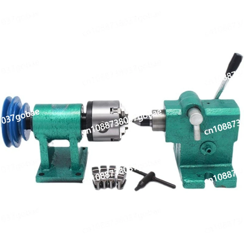 

DIY homemade woodworking lathe spindle flange four-claw set through hole