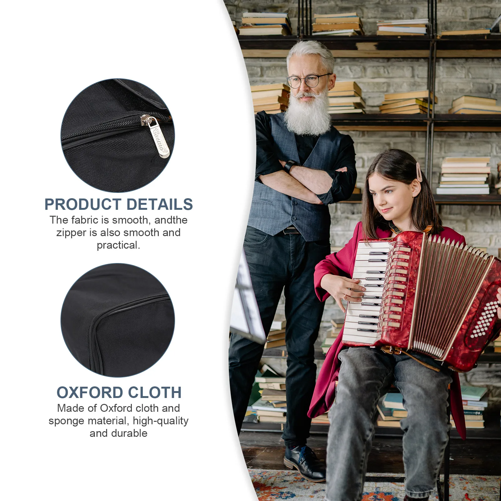 

Oxford Cloth Accordion Storage Bag Adjustable Shoulder Strap Practical Case For Church Concert School Music Studio Use Black
