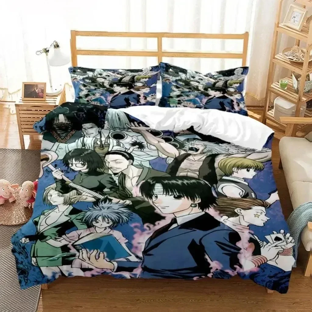 3D Print HUNTER HUNTER Anime Bedding Set Bedroom Soft Modern Bedspreads Comefortable Kids Duvet Cover Quilt Cover And Pillowcase
