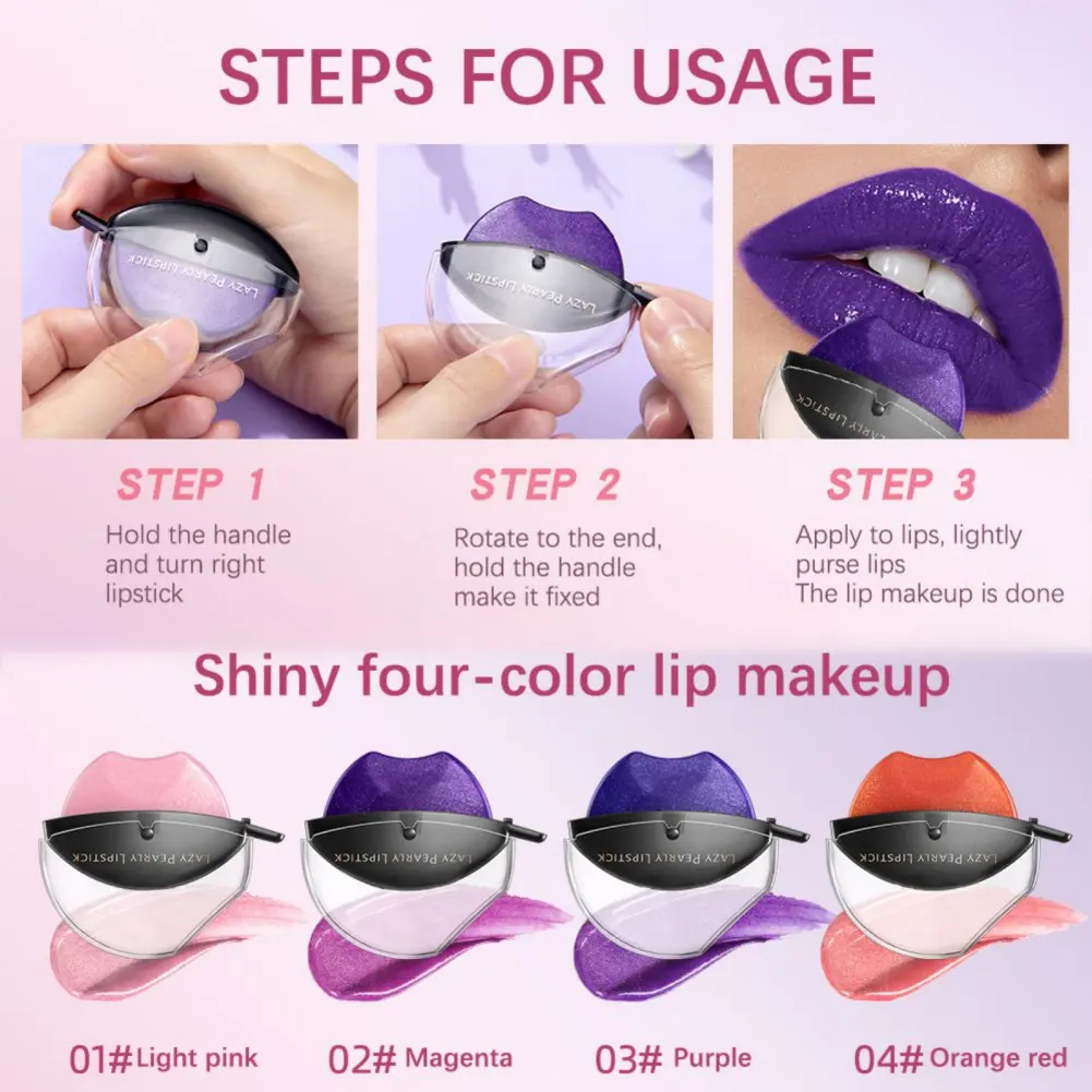 1PC Lazy Lip-Shape Design Matte Lipstick Color Changing Shiny Lasting Waterproof Moisturizing Non-Stick Cup Not Fade Maquiagem