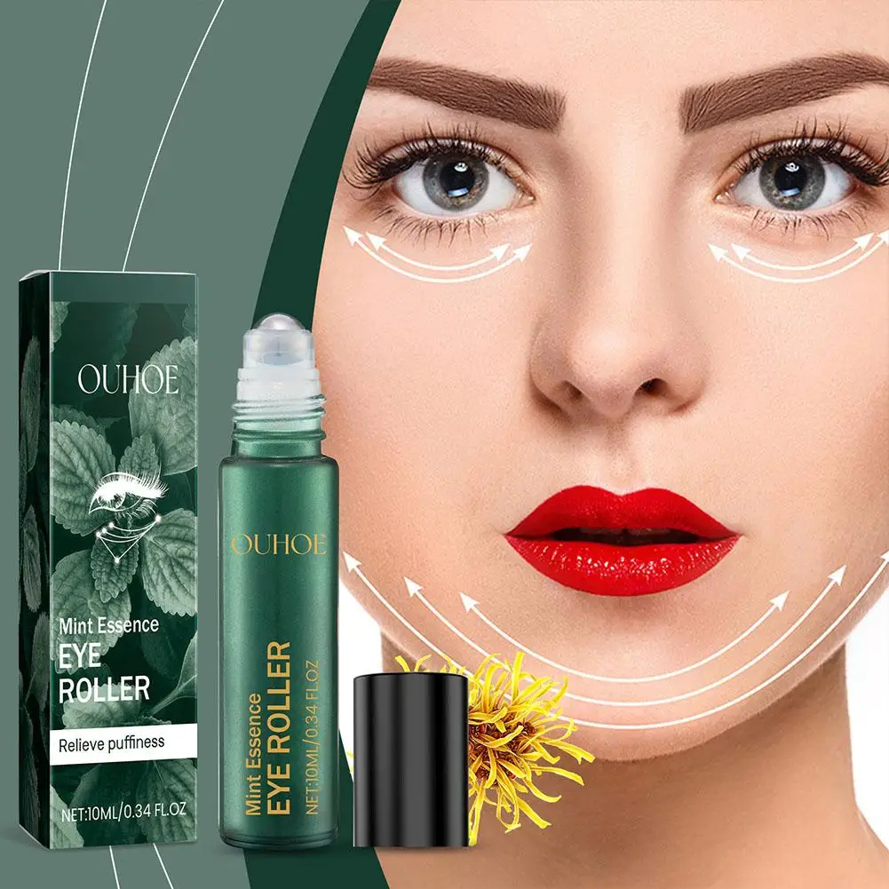 Eye Roller Serum com Essência de Menta, Anti Dark Circle, Puffiness, Firming, Lifting Bags, Eye Skin Massager Care, S6U3, 10ml