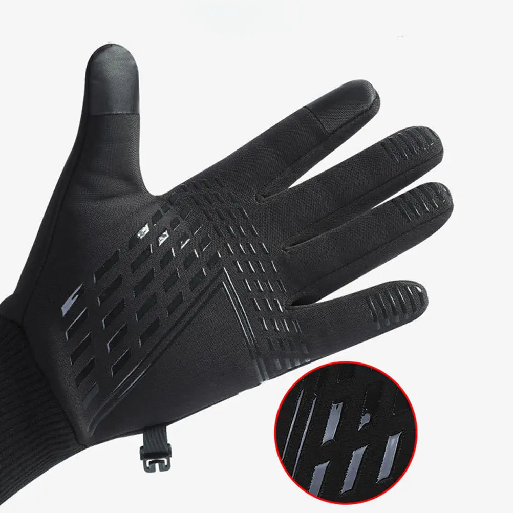 

1Pair Outdoor Winter Sports Gloves Anti-Slip Warm Windproof Cycling Gloves Touch Screen for Riding and Climbing