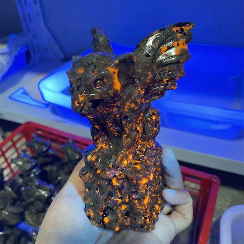 

Натуральная резьба Yooperlite Gargoyle, Хрустальная резьба, модное Рождественское украшение для офиса и дома, подарок на день рождения, 1 шт.