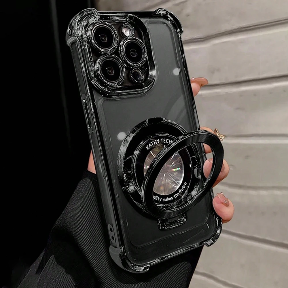Anti-Drop Luxury Electroplated Case for iPhone with Ring Holder