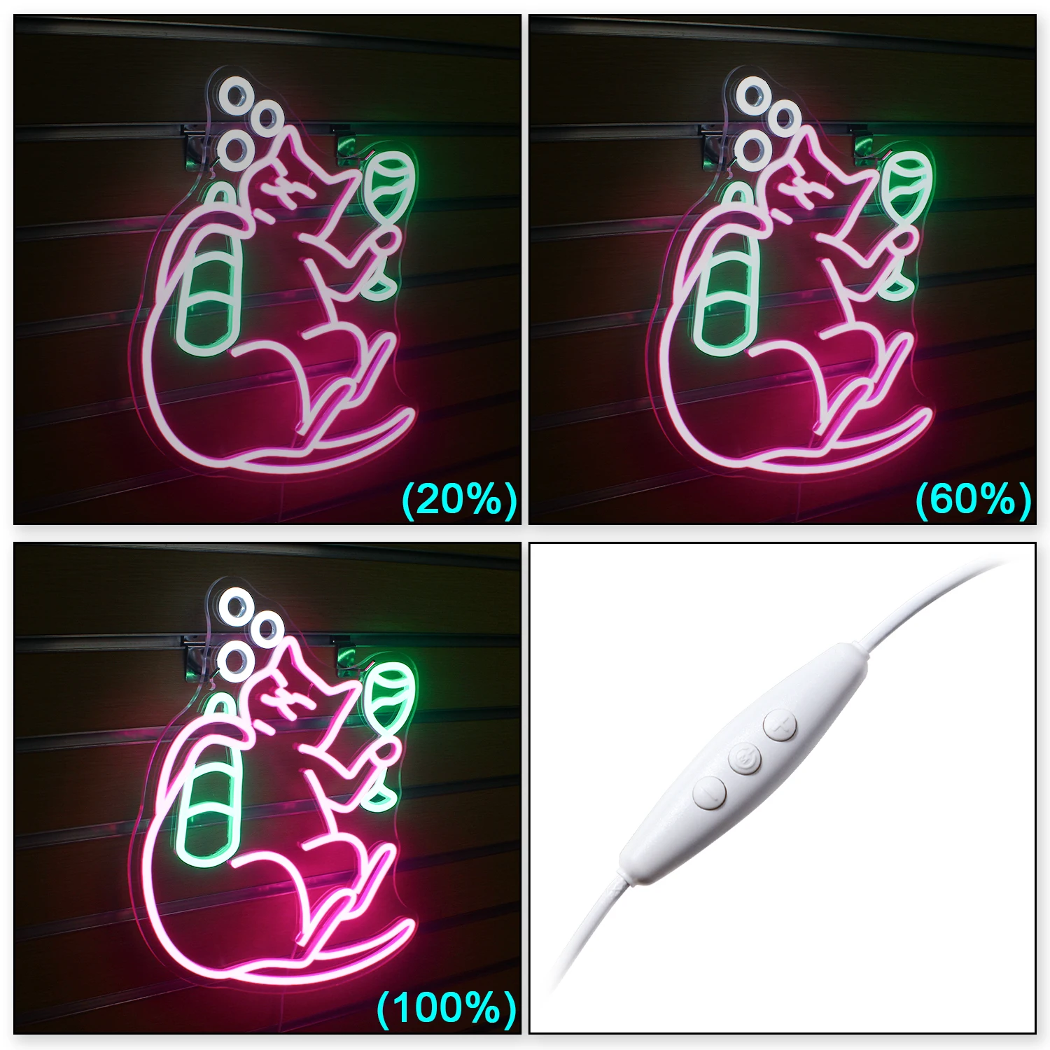 Drinking Cat Neon Led Sign Beer Bar Club Home Party Room Decoration Dimmable Wall Light Up Signs USB Powered Lamp Creative Logo